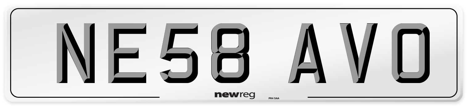 NE58 AVO Number Plate from New Reg
